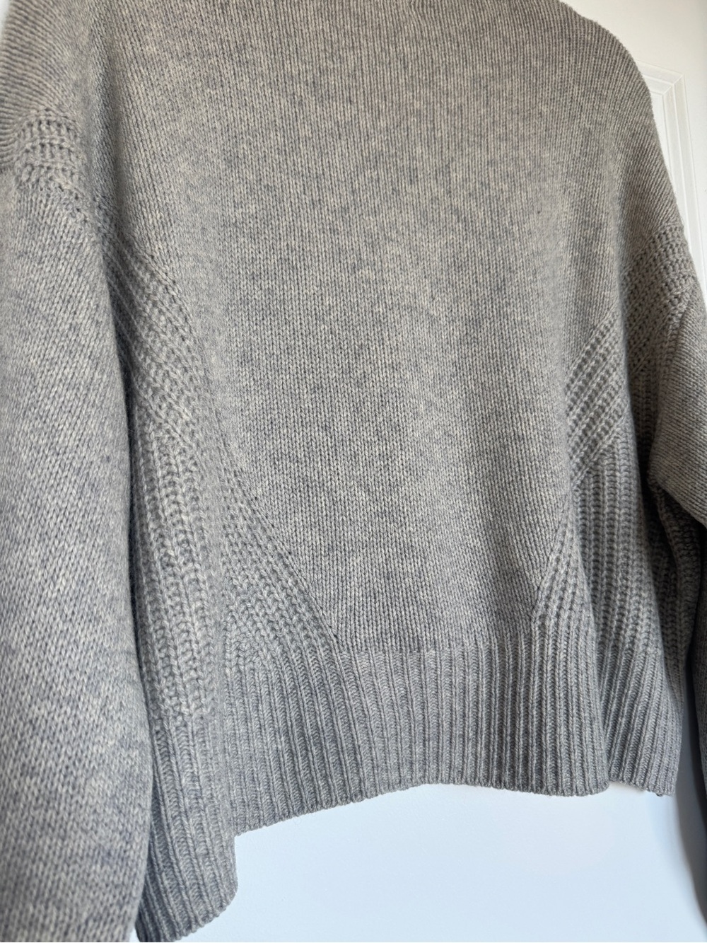 EUC QUINCE 100% Yak Wool Pointelle Detail Relaxed Crew Warm Heather Grey Size XL - Picture 8 of 15